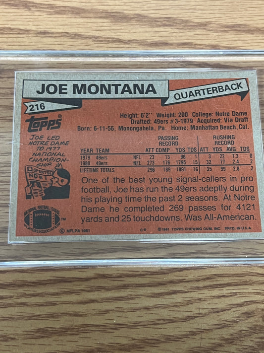 1981 Topps - Joe Montana Rookie Card
