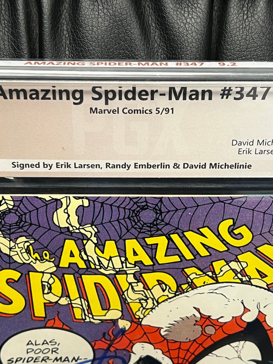 Amazing Spider-Man #347 - Triple Signed - PGX 9.2
