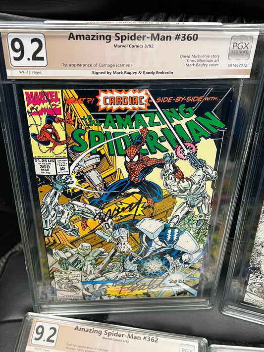 Amazing Spider-Man #'s 360-363 - CARNAGE!!!! - All Signed and Graded