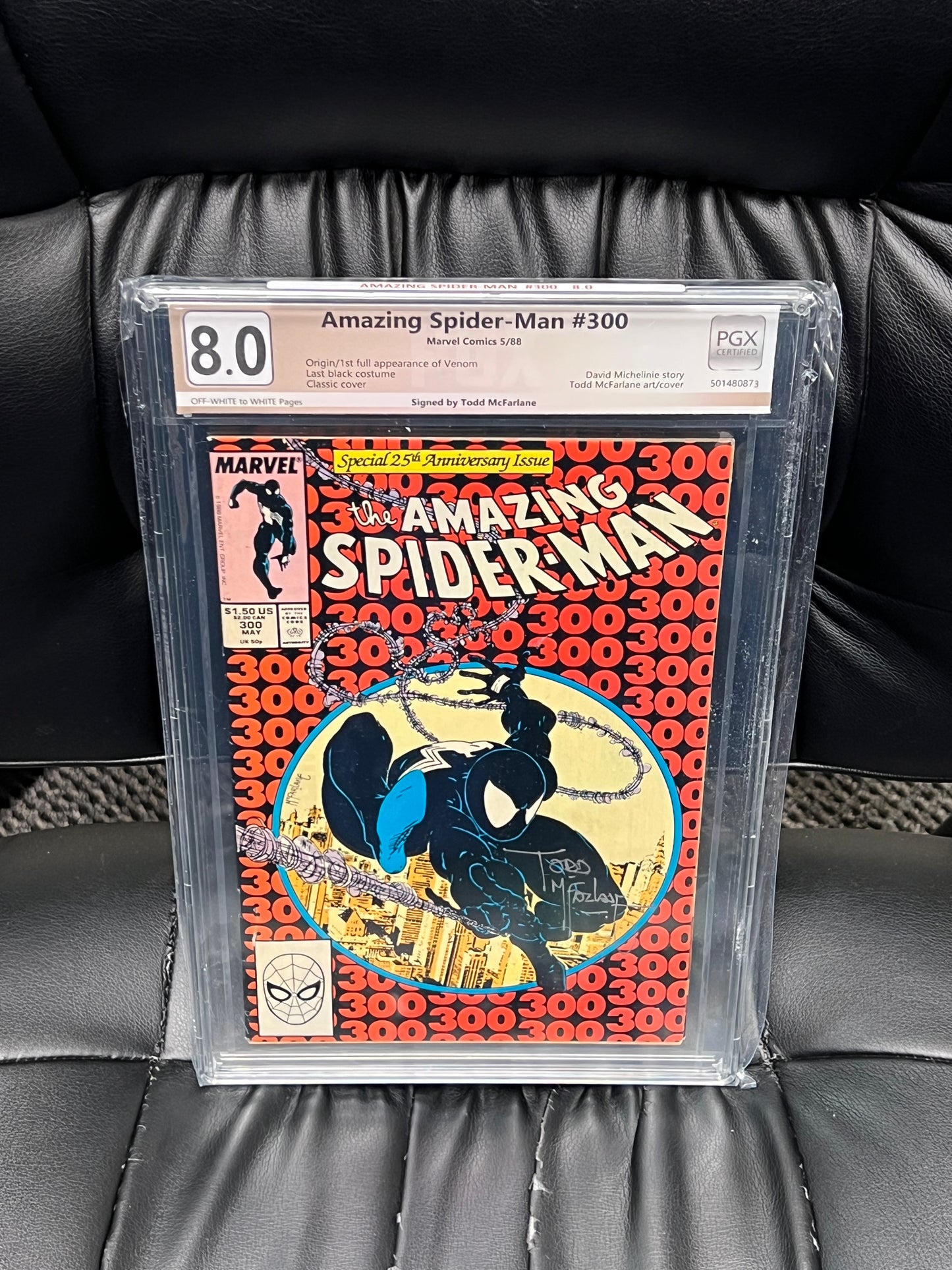 Amazing Spider-Man #300 - Signed by Todd McFarlane - PGX 8.0