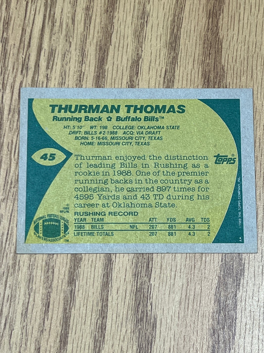 1989 Topps Football - Thurman Thomas RC