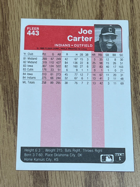 1985 Fleer Baseball - Joe Carter - Rookie Card