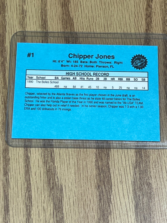1990 Classic Baseball - Chipper Jones - Rookie Card