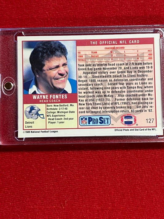 1989 ProSet - Wayne Fontes - Autographed Card