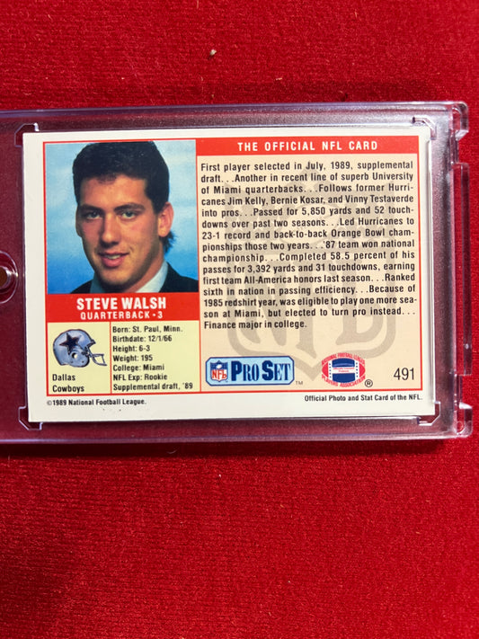 1989 ProSet - Steve Walsh (RC) - Autographed Card
