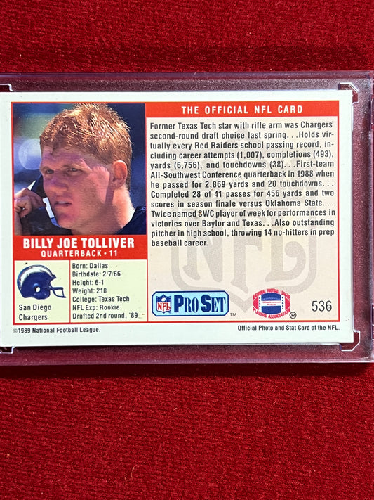 1989 ProSet - Billy Joe Tolliver (RC) - Autographed Card