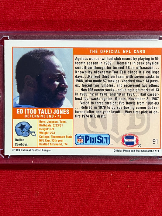 1989 ProSet - Ed 'Too Tall' Jones - Autographed Card