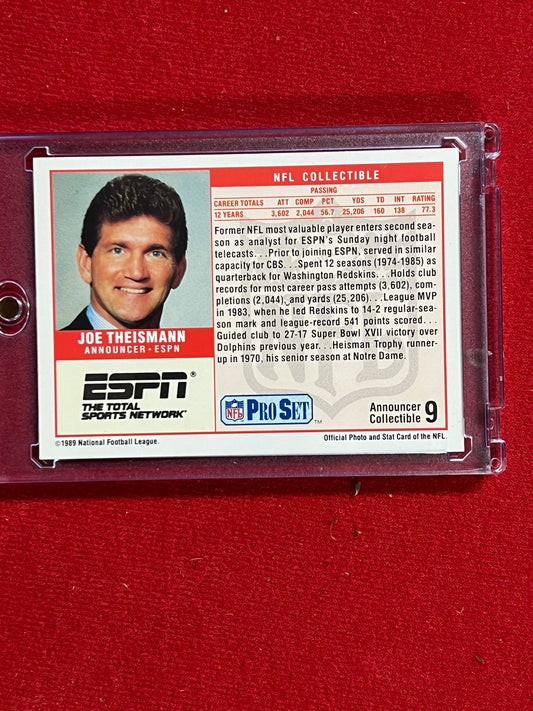 1989 ProSet - Joe Theisman - Autographed Card