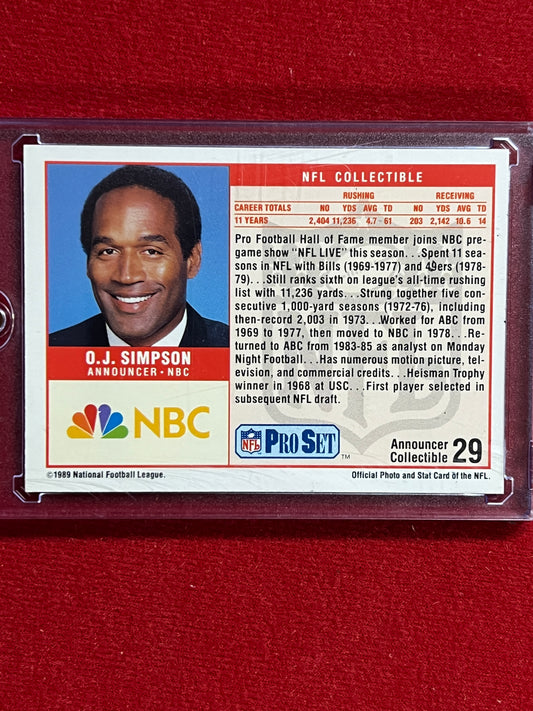 1989 ProSet - OJ Simpson - Autographed Card