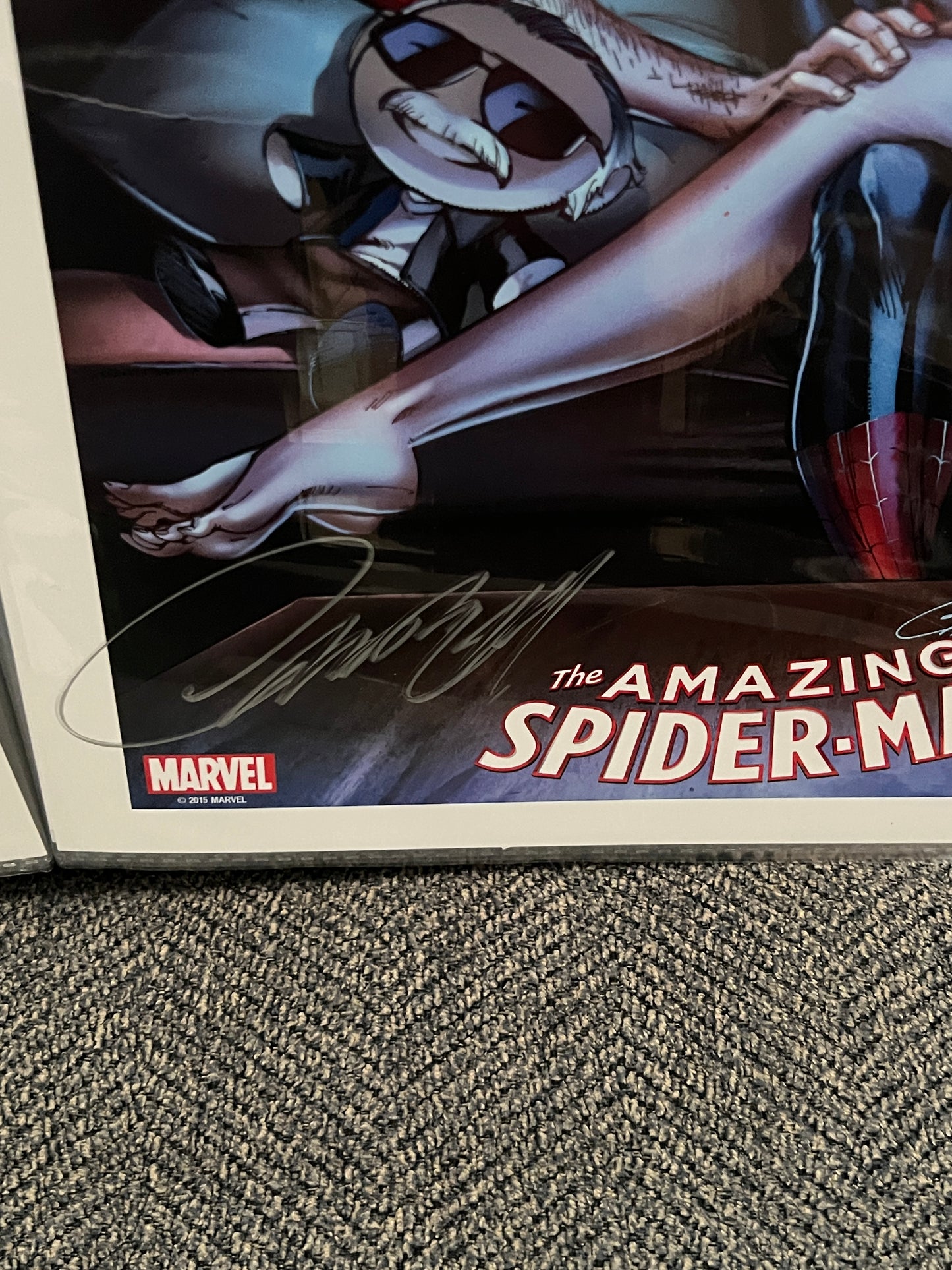 Art Print (11 x 17) -Spider-Man and Mary Jane w/ Black Cat - Signed by J. Scott Campbell (Copy)