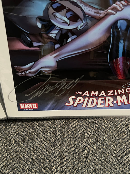 Art Print (11 x 17) -Spider-Man and Mary Jane w/ Black Cat - Signed by J. Scott Campbell (Copy)