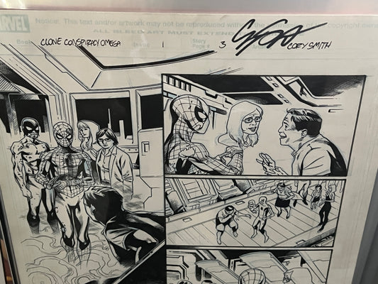 Original Comic Art - Signed by Corey Smith - Clone Conspiracy Omega, Issue #1, Page #3