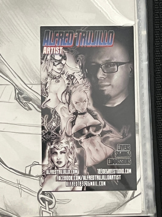 Original Comic Art - Signed by Alfred Trujillo - Spider-Man, Deadpool, SuperMan, Wonder Woman, TNMT, Harley Quinn, and one other