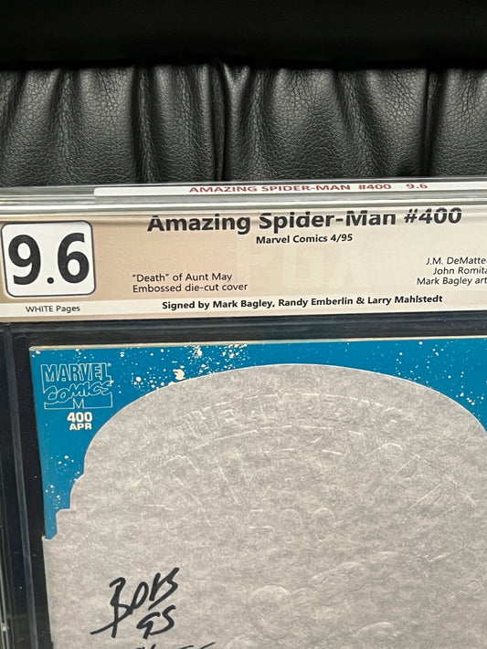 Amazing Spider-Man #400 - PGX 9.6 - Signed by Emberlin, Bagley and Mahlstedt