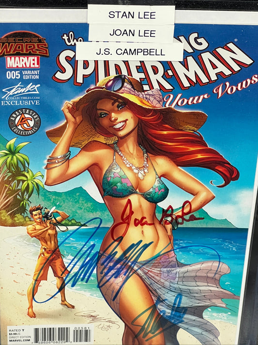The Amazing Spider-Man - Renew Your Vows #005 - Signed by Stan Lee, J Scott Campbell and Joanie Lee