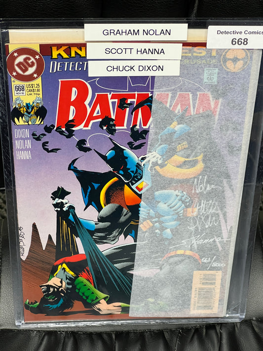 Detective Comics #668 - Triple Signed - Nolan, Dixon and Hanna