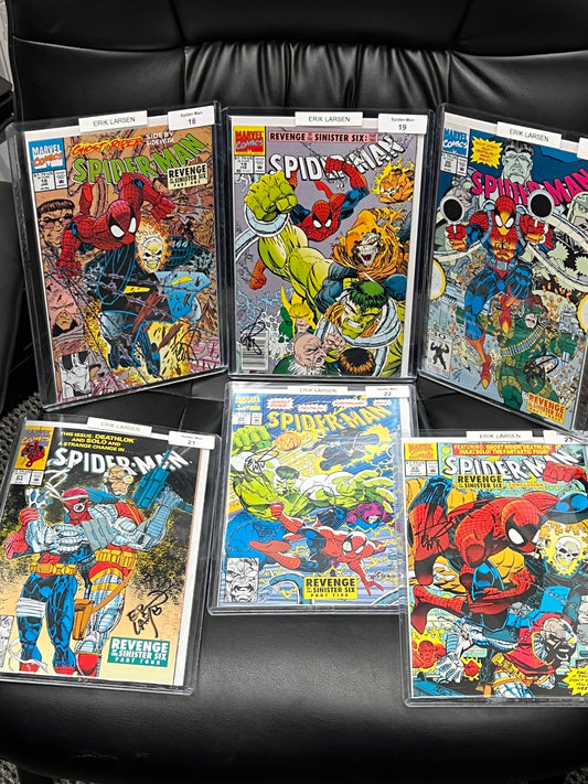 Spider-Man #'s 18-23 - Revenge of the Sinister Six - All Signed by Erik Larsen