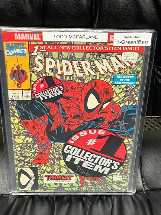 Spider-Man #1 - Signed by McFarlane- Green Polybagged Edition