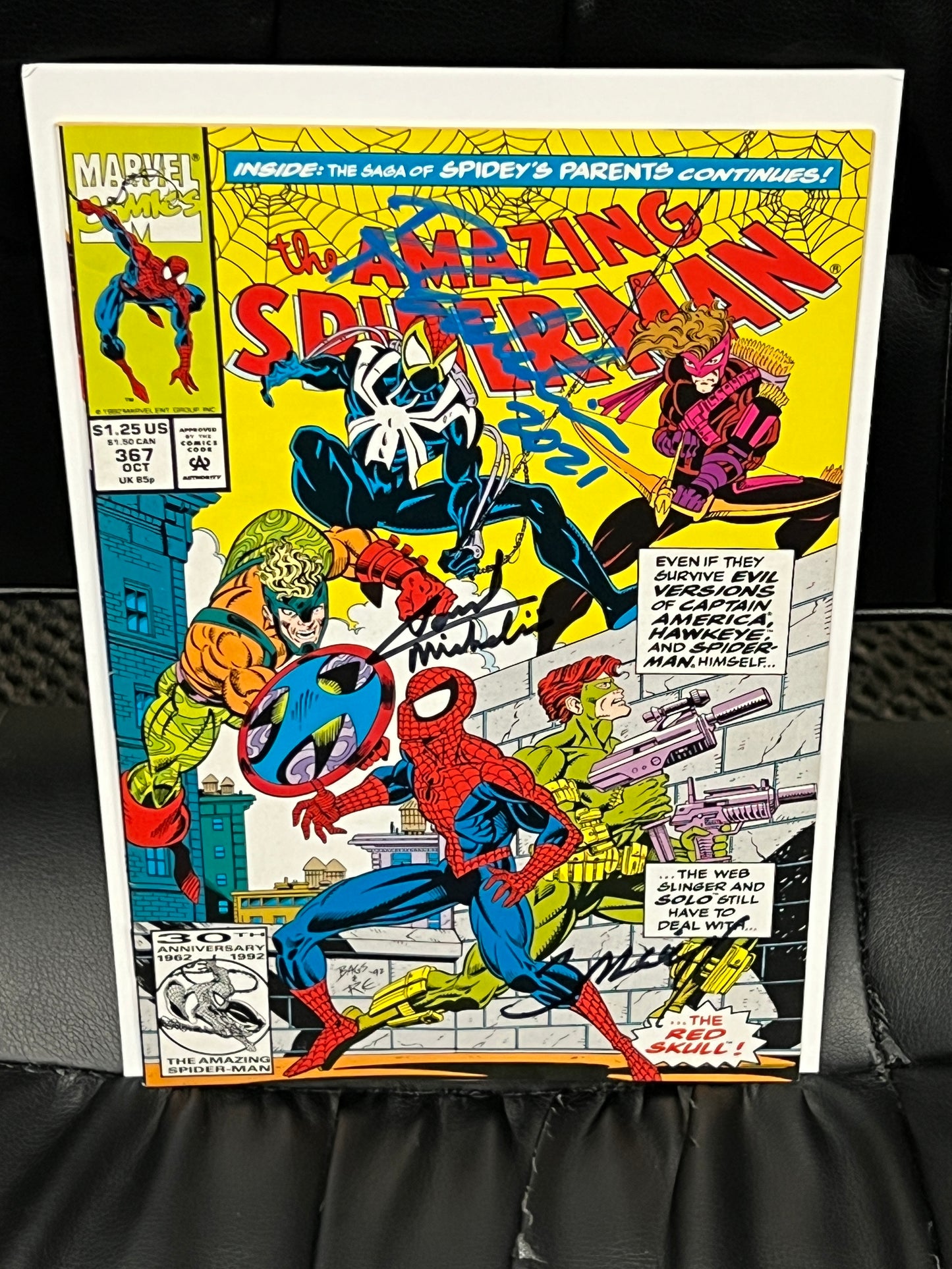 Amazing Spider-Man #367 - Signed by Bagley, Emberlin and Michelinie