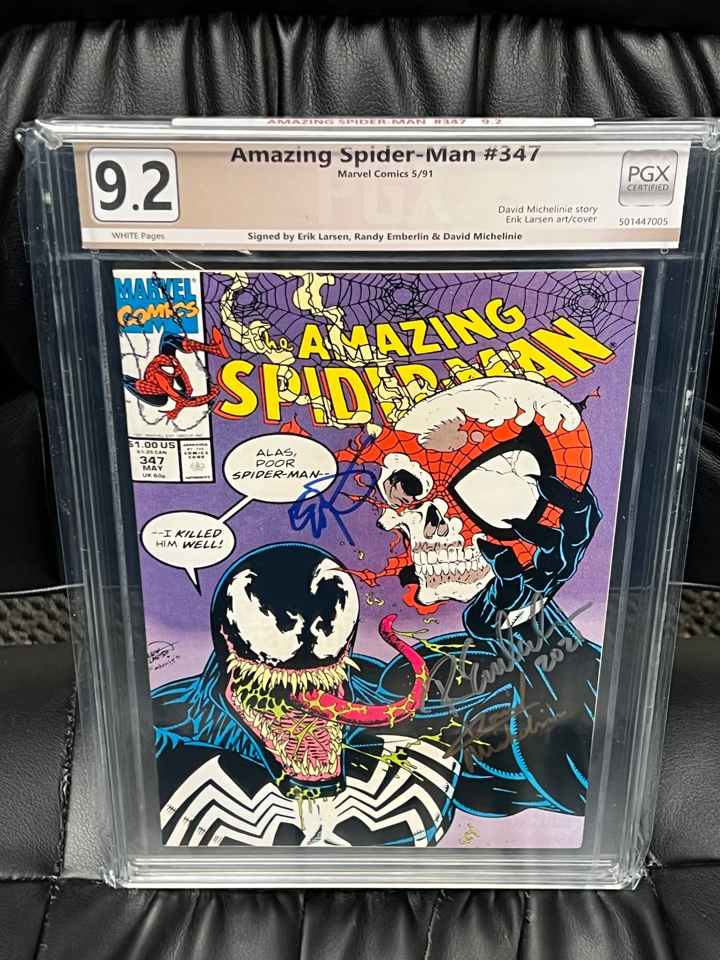 Amazing Spider-Man #347 - Triple Signed - PGX 9.2