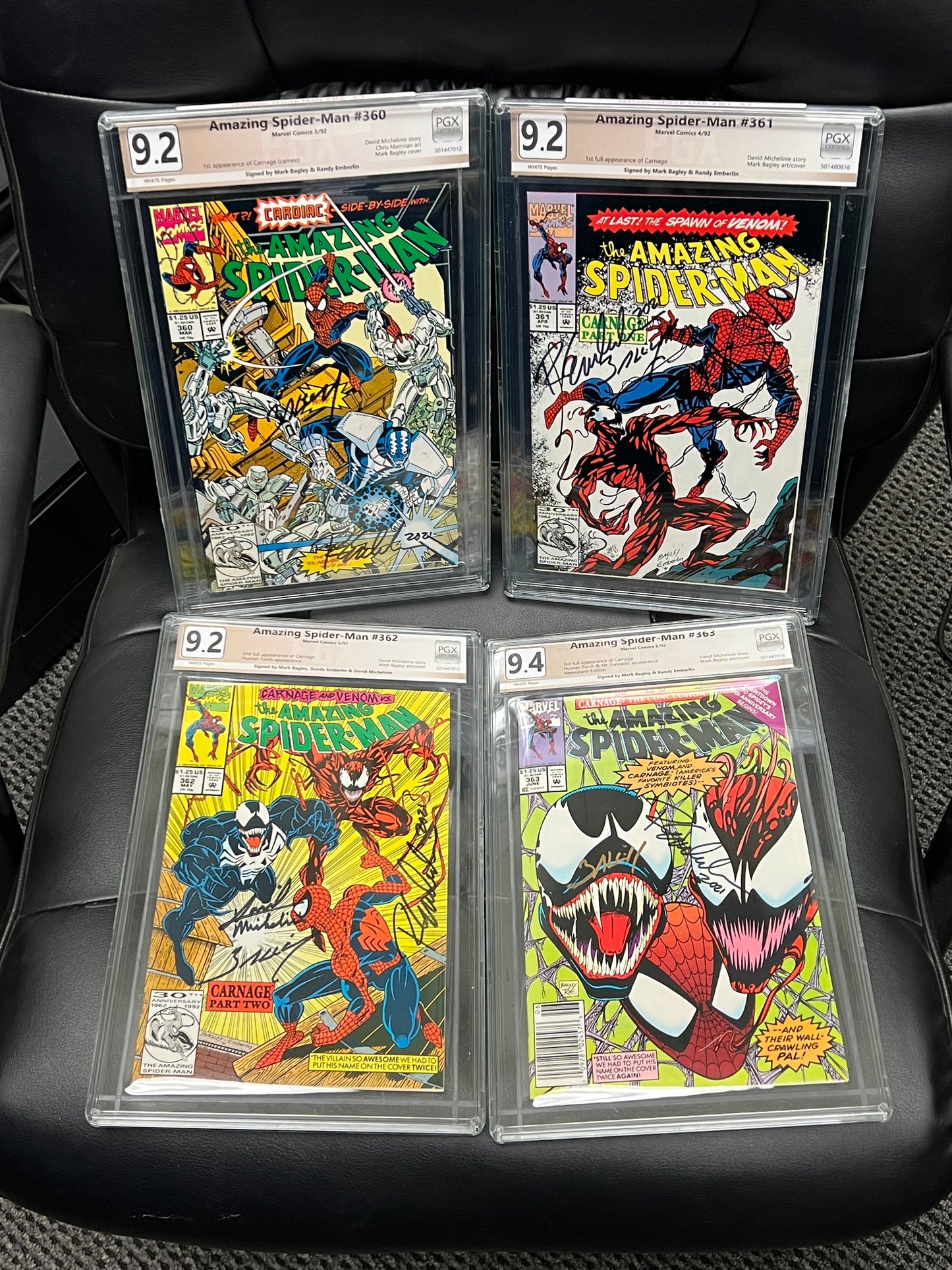 Amazing Spider-Man #'s 360-363 - CARNAGE!!!! - All Signed and Graded