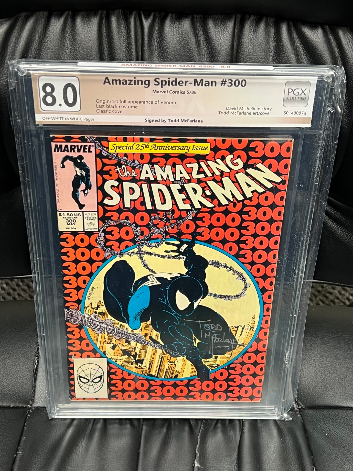 Amazing Spider-Man #300 - Signed by Todd McFarlane - PGX 8.0