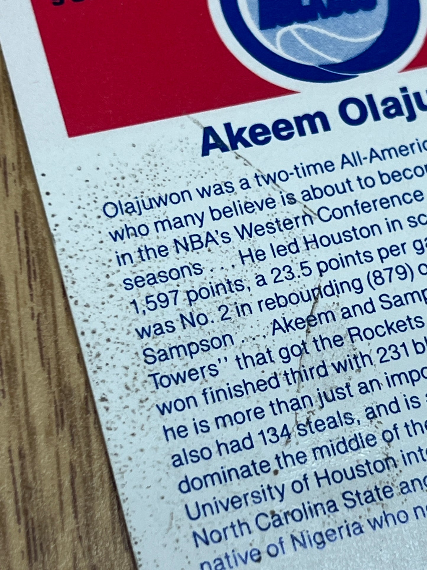 1986 Fleer Basketball - Akeem Olajawon - Sticker