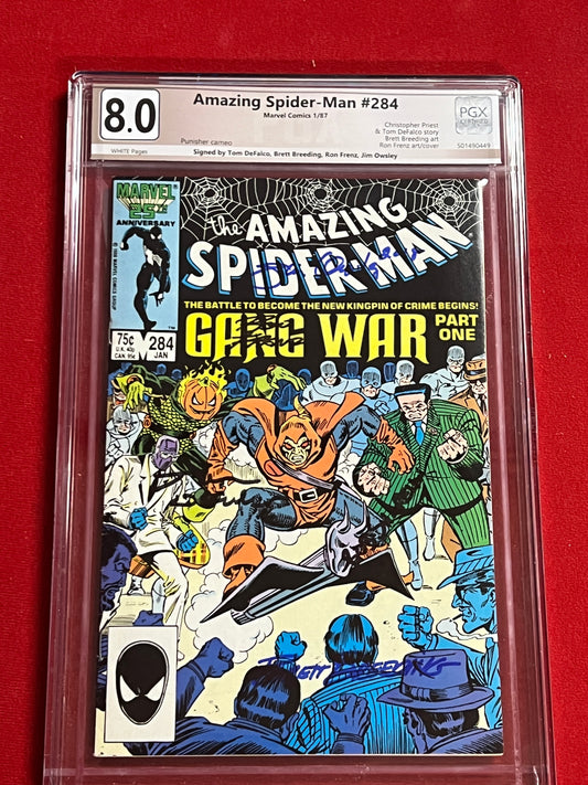 Amazing Spider-Man #284 - Signed X 4 - PGX 8.0