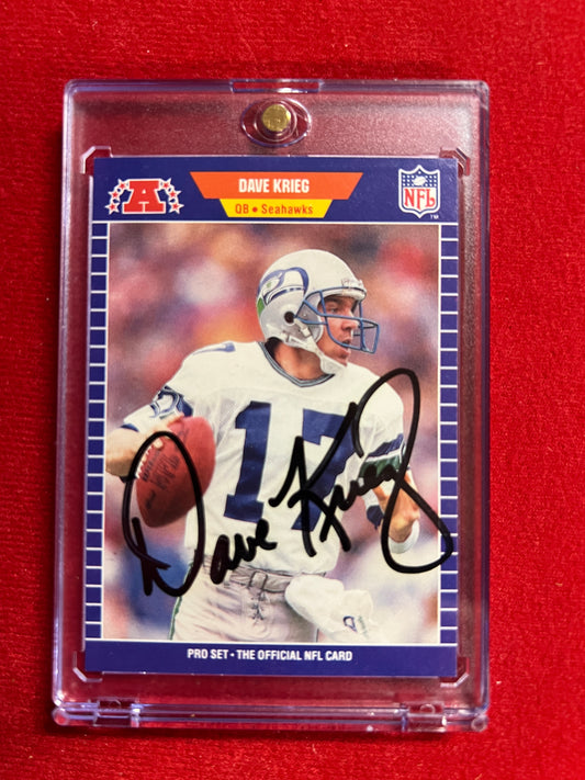 1989 ProSet - Dave Krieg - Autographed Card