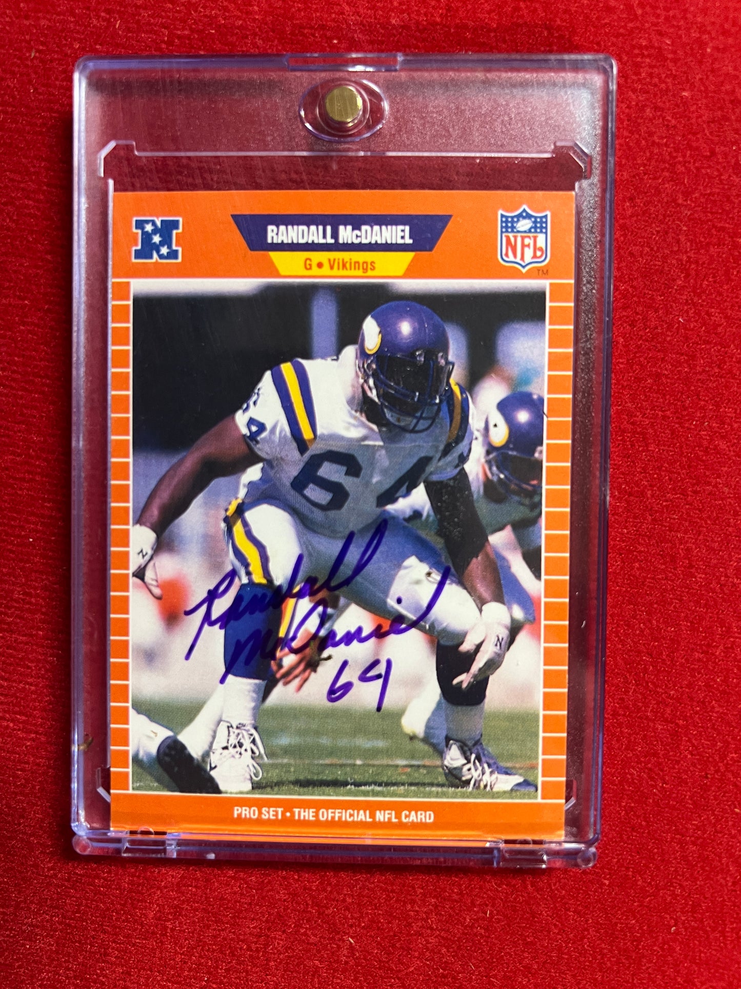 1989 ProSet - Randall McDaniel - Autographed Card