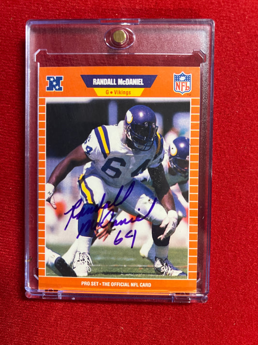 1989 ProSet - Randall McDaniel - Autographed Card