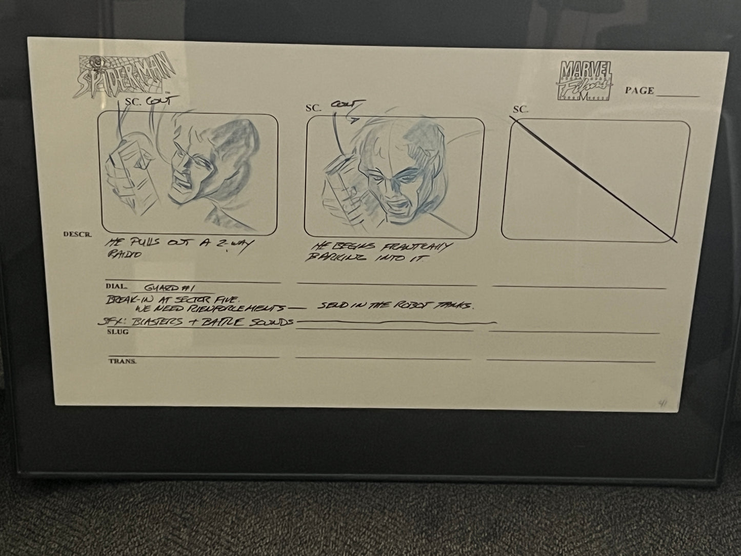 Original Art - Spiderman Animated Series Story Board