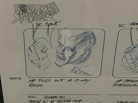 Original Art - Spiderman Animated Series Story Board
