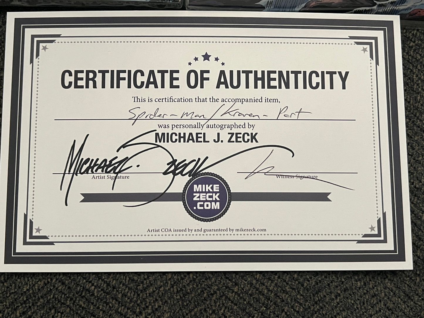 Art Print (11 x 17) -Kraven's Last Hunt Series - Signed by Mike Zeck - 6 prints and COA from Mike Zeck