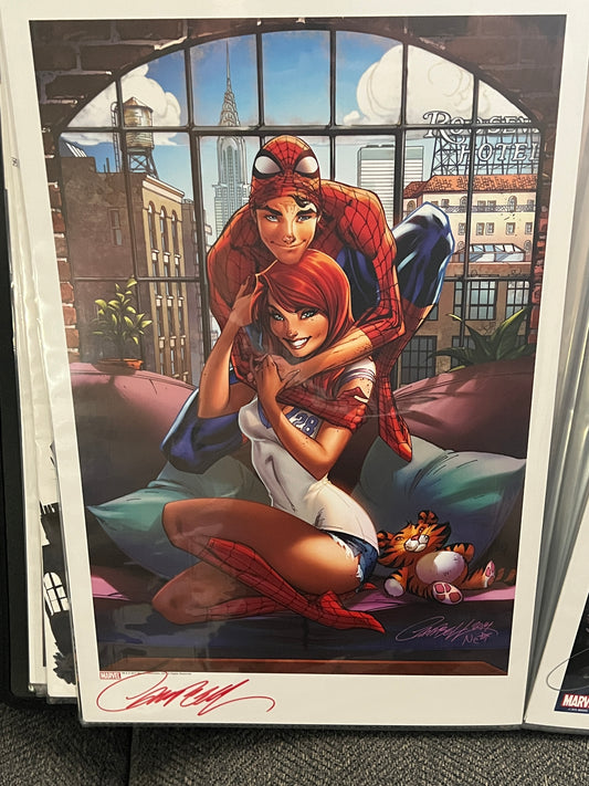 Art Print (11 x 17) -Spider-Man and Mary Jane - Signed by J. Scott Campbell