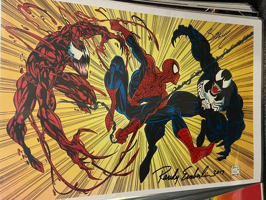 Art Print (11 x 17)- Amazing Spider-Man - Signed by Mark Bagley and Randy Emberlin - Carnage, Spider-Man and Venom