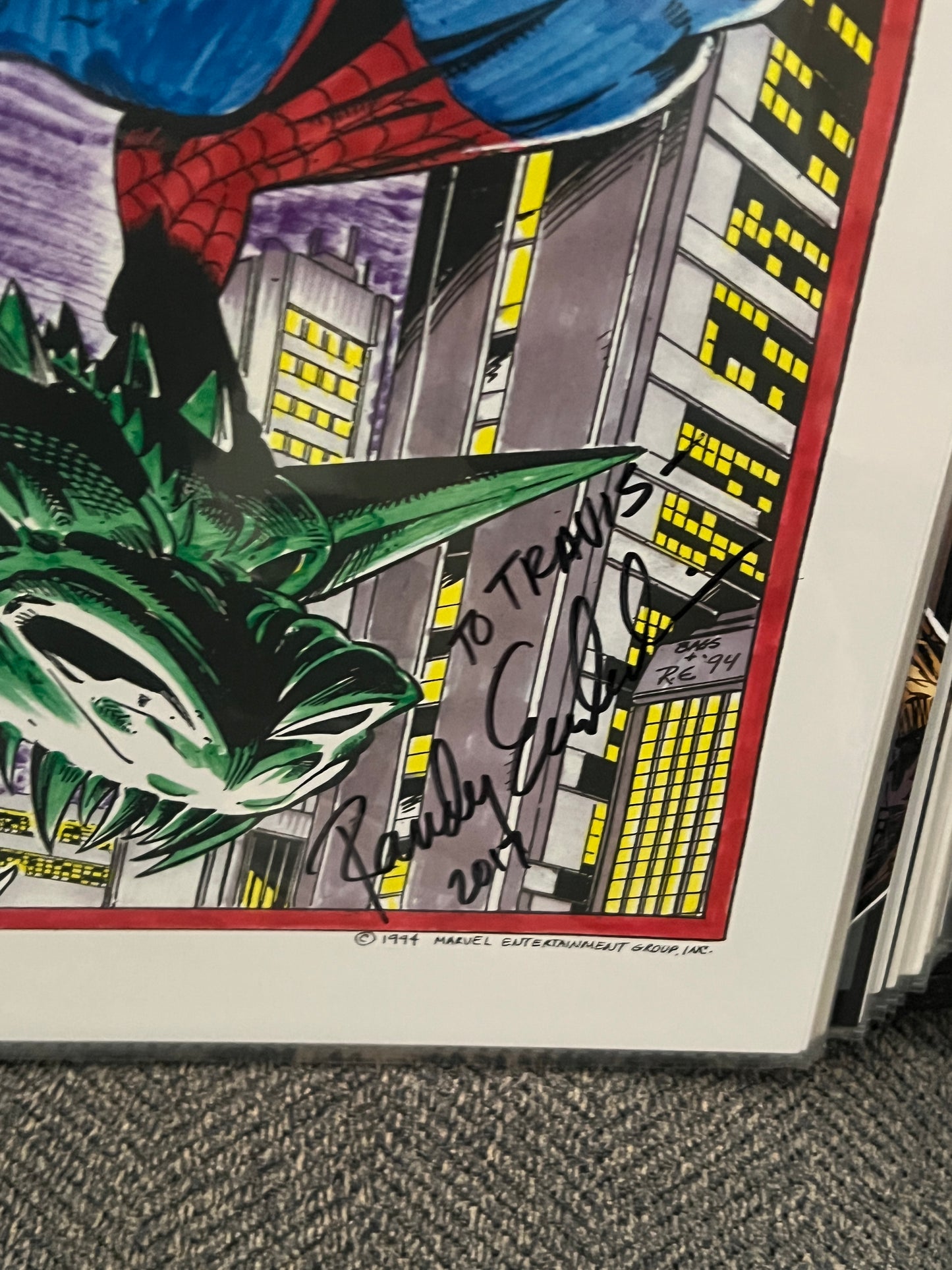 Art Print (11 x 17) - Spider-Man on Dragon Head - Signed by Randy Emberlin