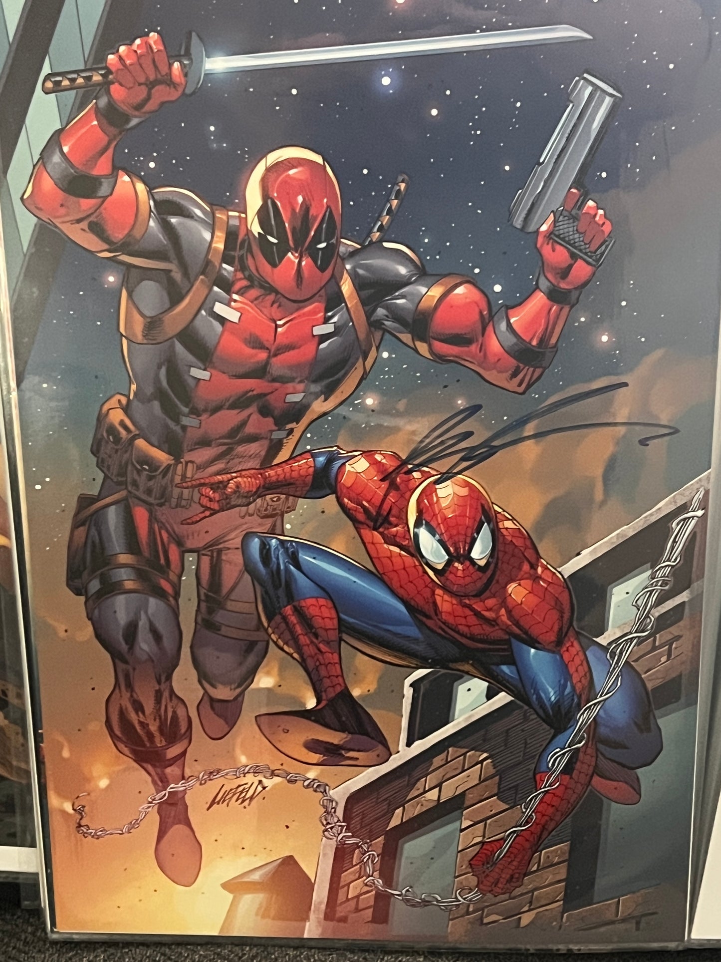 Art Print (11 x 17) - Deadpool/Spider-Man #1 - Signed by Rob Leifeld