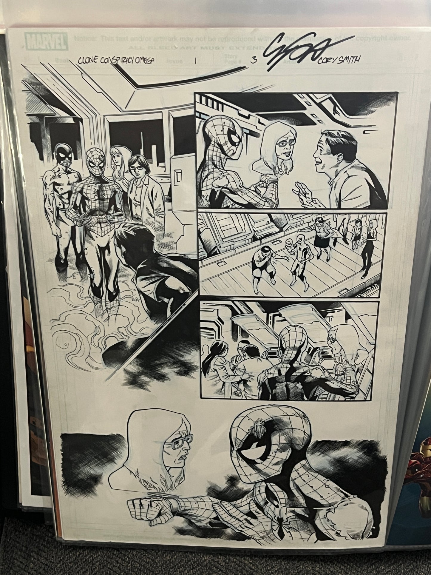 Original Comic Art - Signed by Corey Smith - Clone Conspiracy Omega, Issue #1, Page #3