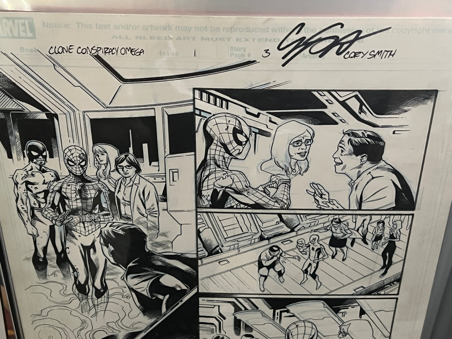 Original Comic Art - Signed by Corey Smith - Clone Conspiracy Omega, Issue #1, Page #3