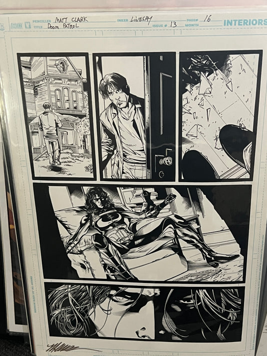 Original Comic Art - Signed by Mathew Clark - Doom Patrol #13, Page 16