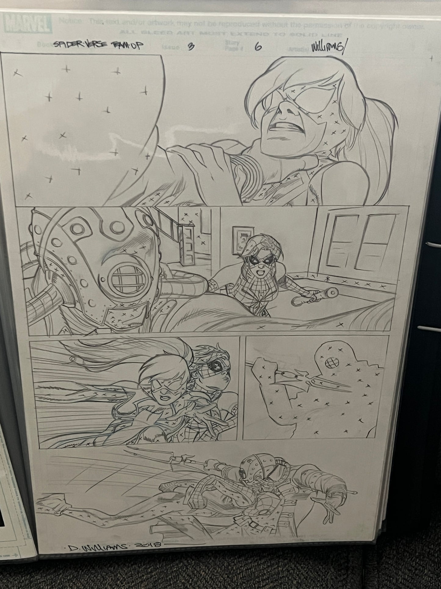 Original Comic Art - Signed by D. Williams - Spider-verse Team-Up #3, Page 6