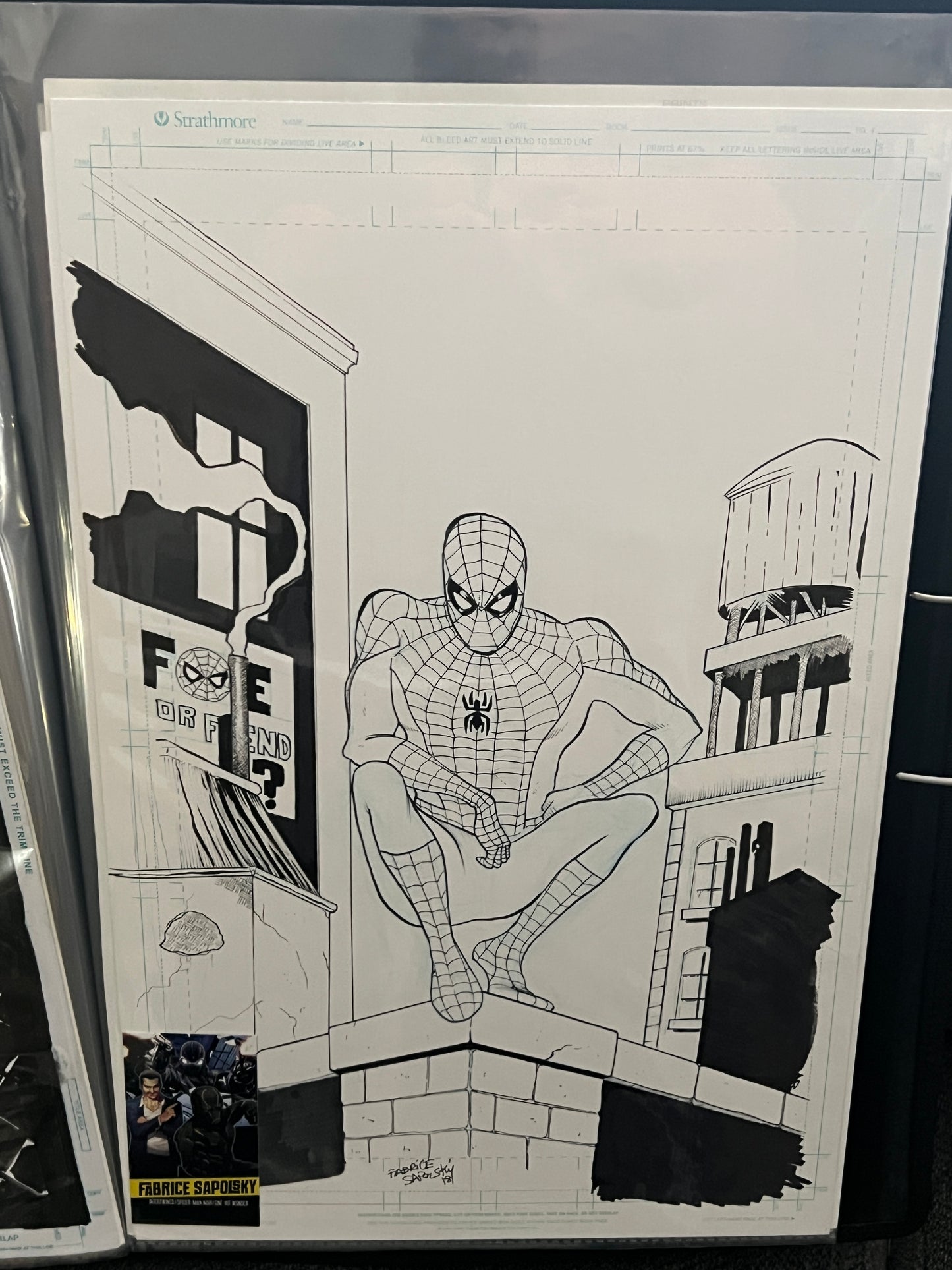 Original Comic Art - Signed by Fabrice Sapolsky - Spider-Man Commission