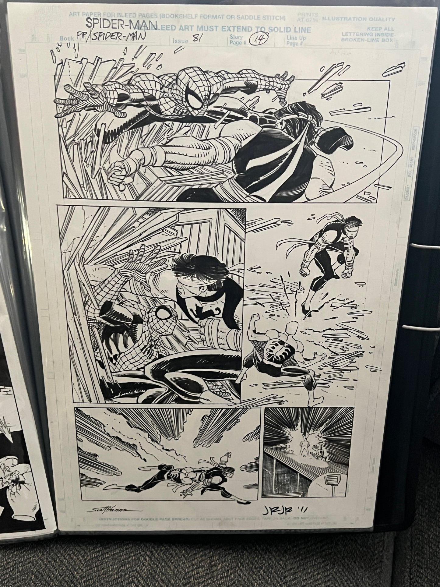 Original Comic Art - Signed by John Romitta, Jr. and Scott Hanna- Peter Parker, the Spectacular Spider-Man #81, page 14
