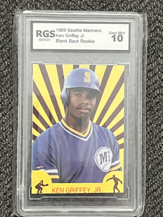 1989 SEATTLE MARINERS KEN GRIFFEY JR. BLANK BACK ROOKIE (RGS - 10.0)