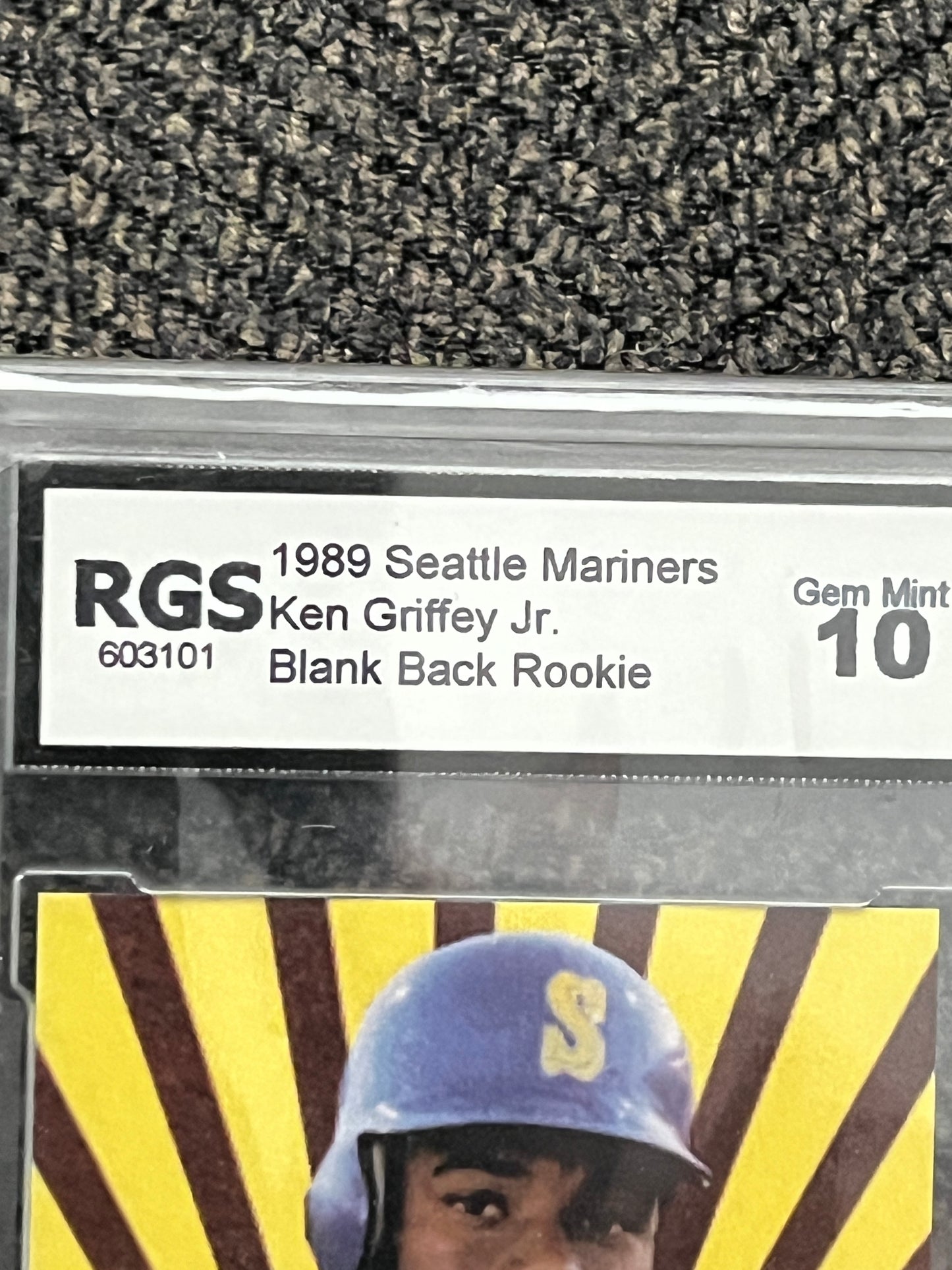 1989 SEATTLE MARINERS KEN GRIFFEY JR. BLANK BACK ROOKIE (RGS - 10.0)