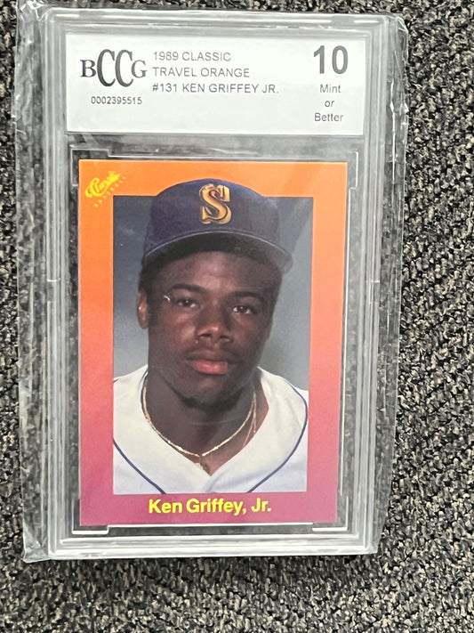 1989 Classic Travel Orange Ken Griffey Jr. rookie #131 (BCCG -10.0)