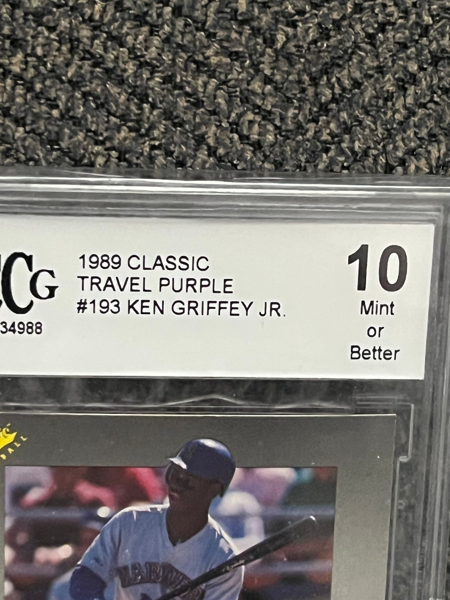 1989 Classic Travel Purple Ken Griffey Jr. rookie #193 (BCCG - 10.0)