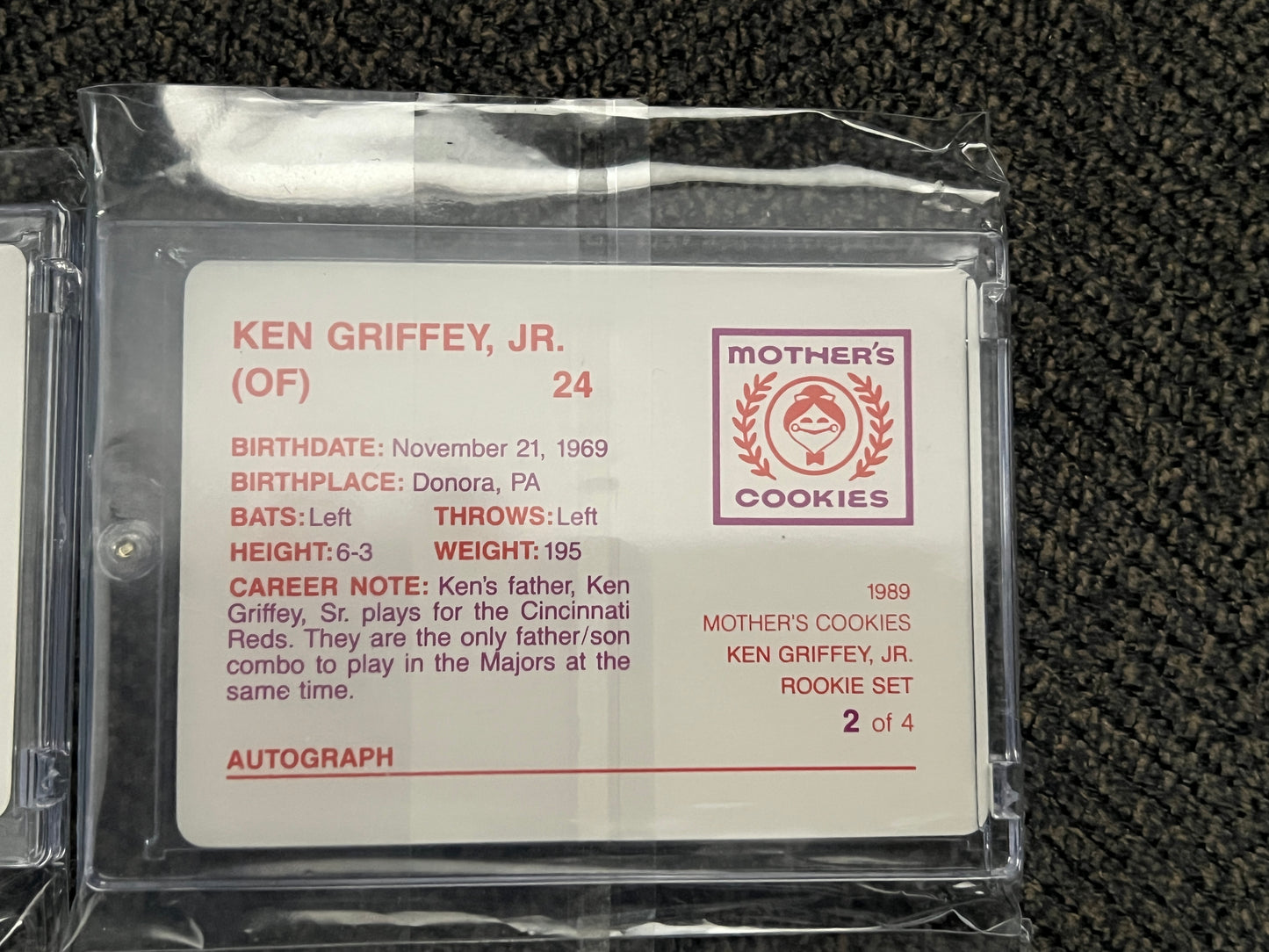 1989 Mothers Cookies Ken Griffey Jr. Rookies #1-4 (Ungraded - Full Set)